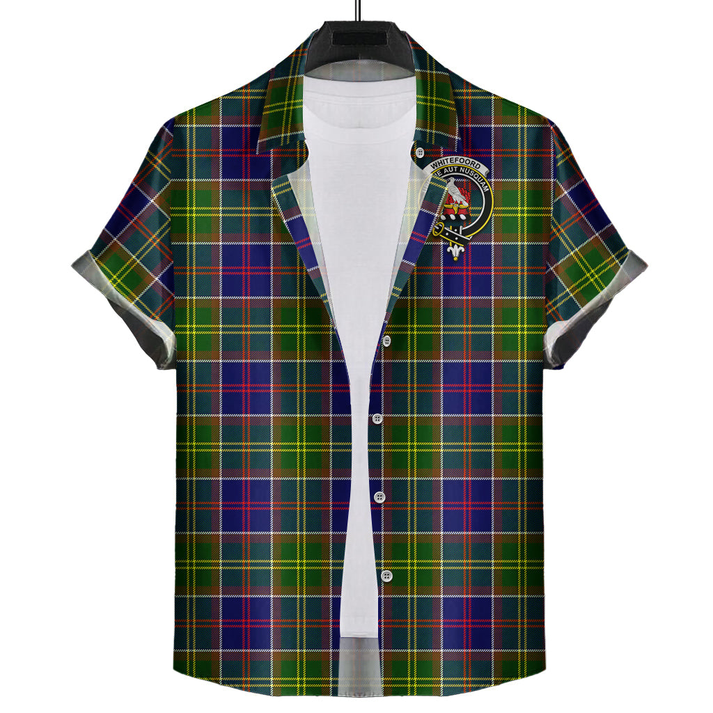 whitefoord-modern-tartan-short-sleeve-button-down-shirt-with-family-crest