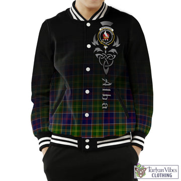 Whitefoord Tartan Baseball Jacket Featuring Alba Gu Brath Family Crest Celtic Inspired