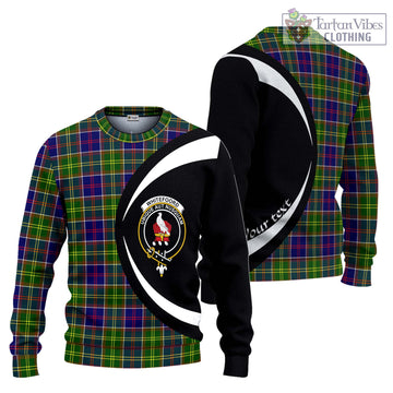 Whitefoord Tartan Ugly Sweater with Family Crest Circle Style