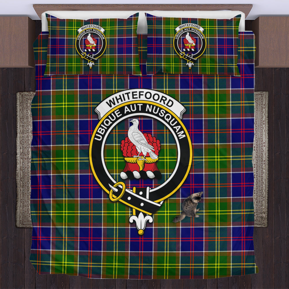 Whitefoord Tartan Bedding Set with Family Crest US Bedding Set - Tartan Vibes Clothing