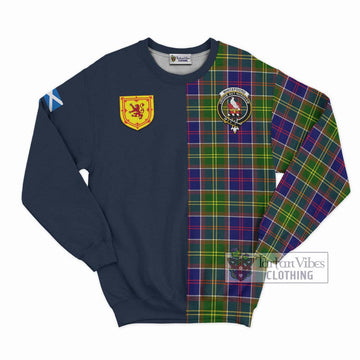 Whitefoord Tartan Sweatshirt Alba with Scottish Lion Royal Arm Half Style