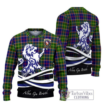 Whitefoord Tartan Ugly Sweater with Alba Gu Brath Regal Lion Emblem