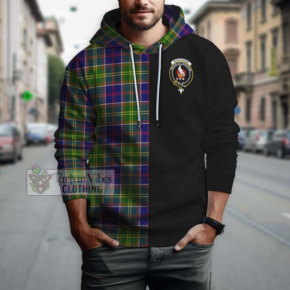 Whitefoord Tartan Hoodie with Family Crest and Half Of Me Style Zip Hoodie - Tartanvibesclothing Shop