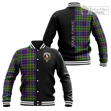 Whitefoord Tartan Baseball Jacket with Family Crest and Half Of Me Style Unisex - Tartan Vibes Clothing