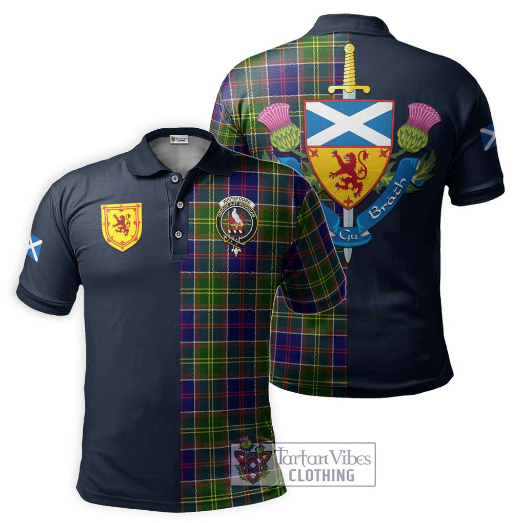 Tartan Vibes Clothing Whitefoord Modern Tartan Polo Shirt with Scottish Lion Royal Arm Half Style