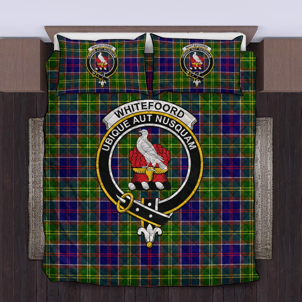 Whitefoord Tartan Quilt Bed Set with Family Crest Twin - Tartan Vibes Clothing