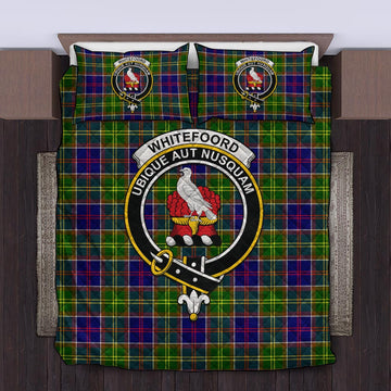 Whitefoord Tartan Quilt Bed Set with Family Crest