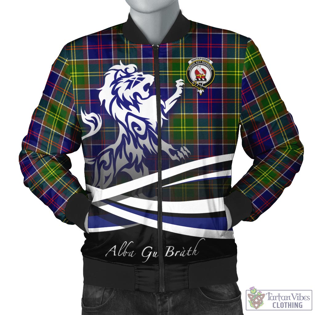 Tartan Vibes Clothing Whitefoord Modern Tartan Bomber Jacket with Alba Gu Brath Regal Lion Emblem