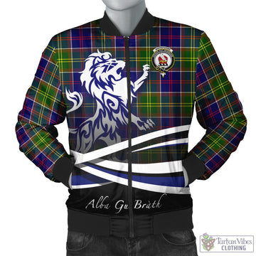 Whitefoord Tartan Bomber Jacket with Alba Gu Brath Regal Lion Emblem