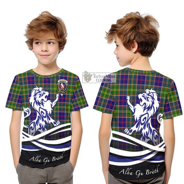 Whitefoord Tartan Kid T-Shirt with Alba Gu Brath Regal Lion Emblem