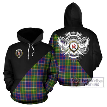 Whitefoord Tartan Hoodie with Family Crest and Military Logo Style