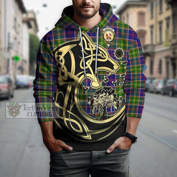 Whitefoord Tartan Hoodie with Family Crest Celtic Wolf Style