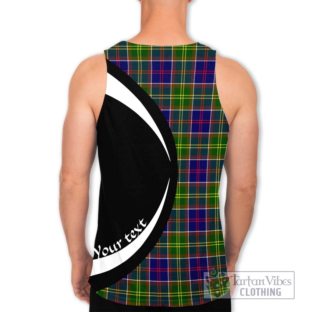 Tartan Vibes Clothing Whitefoord Modern Tartan Men's Tank Top with Family Crest Circle Style