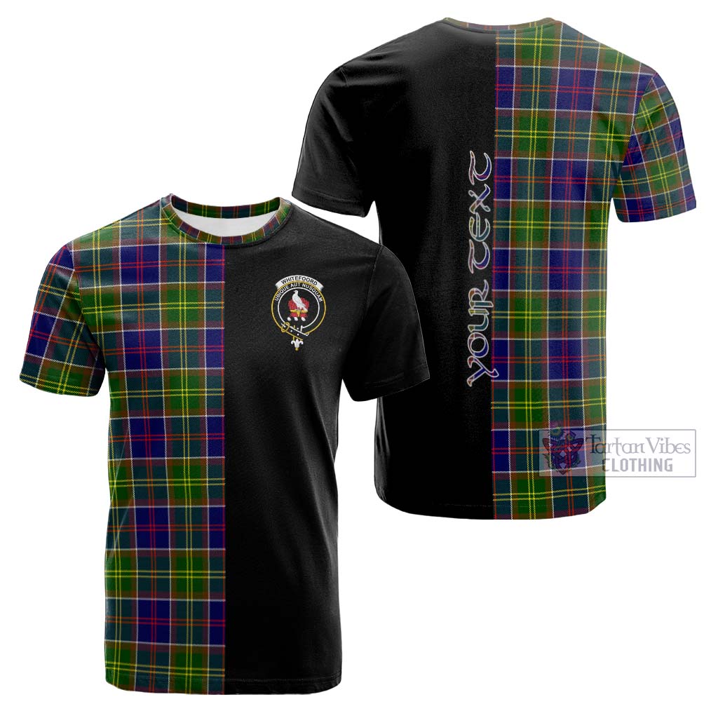 Tartan Vibes Clothing Whitefoord Modern Tartan Cotton T-shirt with Family Crest and Half Of Me Style