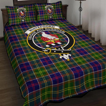 Whitefoord Tartan Quilt Bed Set with Family Crest