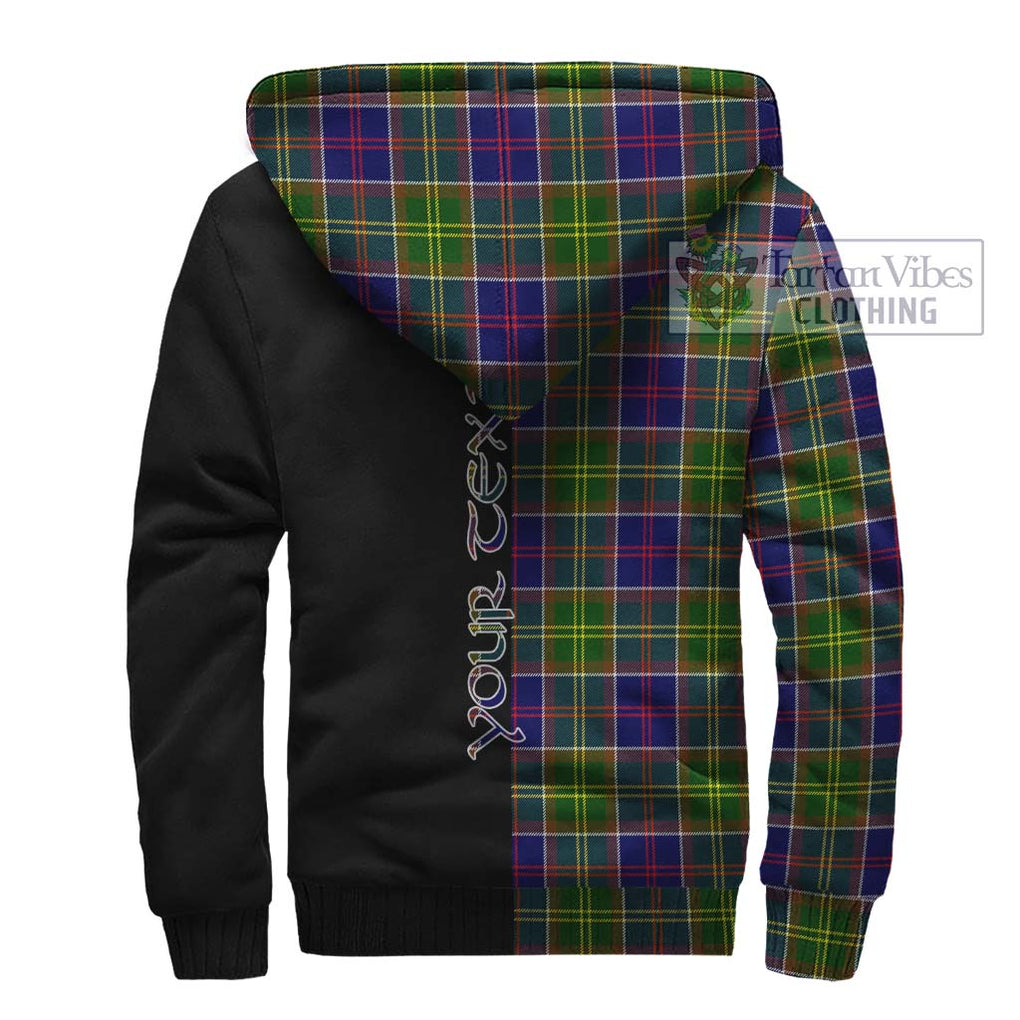 Whitefoord Tartan Sherpa Hoodie with Family Crest and Half Of Me Style - Tartanvibesclothing Shop