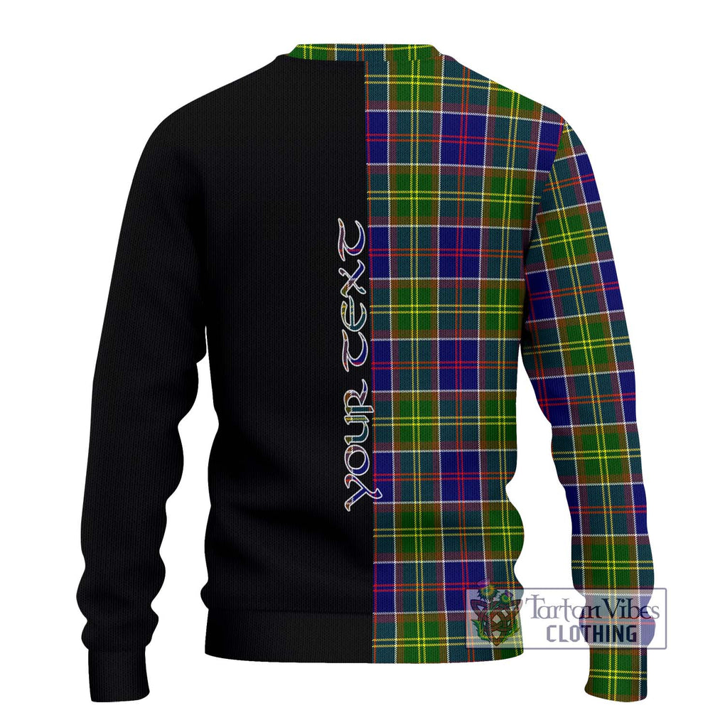 Whitefoord Tartan Knitted Sweater with Family Crest and Half Of Me Style - Tartanvibesclothing Shop