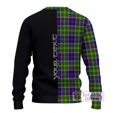 Whitefoord Tartan Ugly Sweater with Family Crest and Half Of Me Style