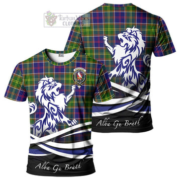 Whitefoord Tartan Cotton T-shirt with Alba Gu Brath Regal Lion Emblem