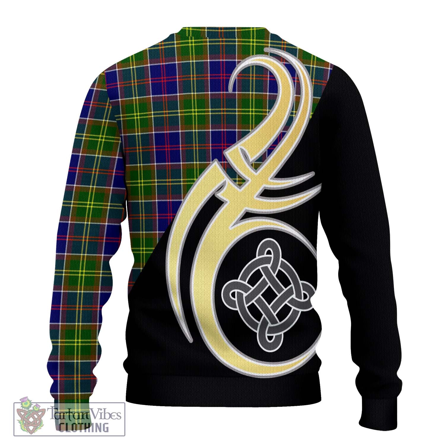 Whitefoord Tartan Knitted Sweater with Family Crest and Celtic Symbol Style - Tartan Vibes Clothing