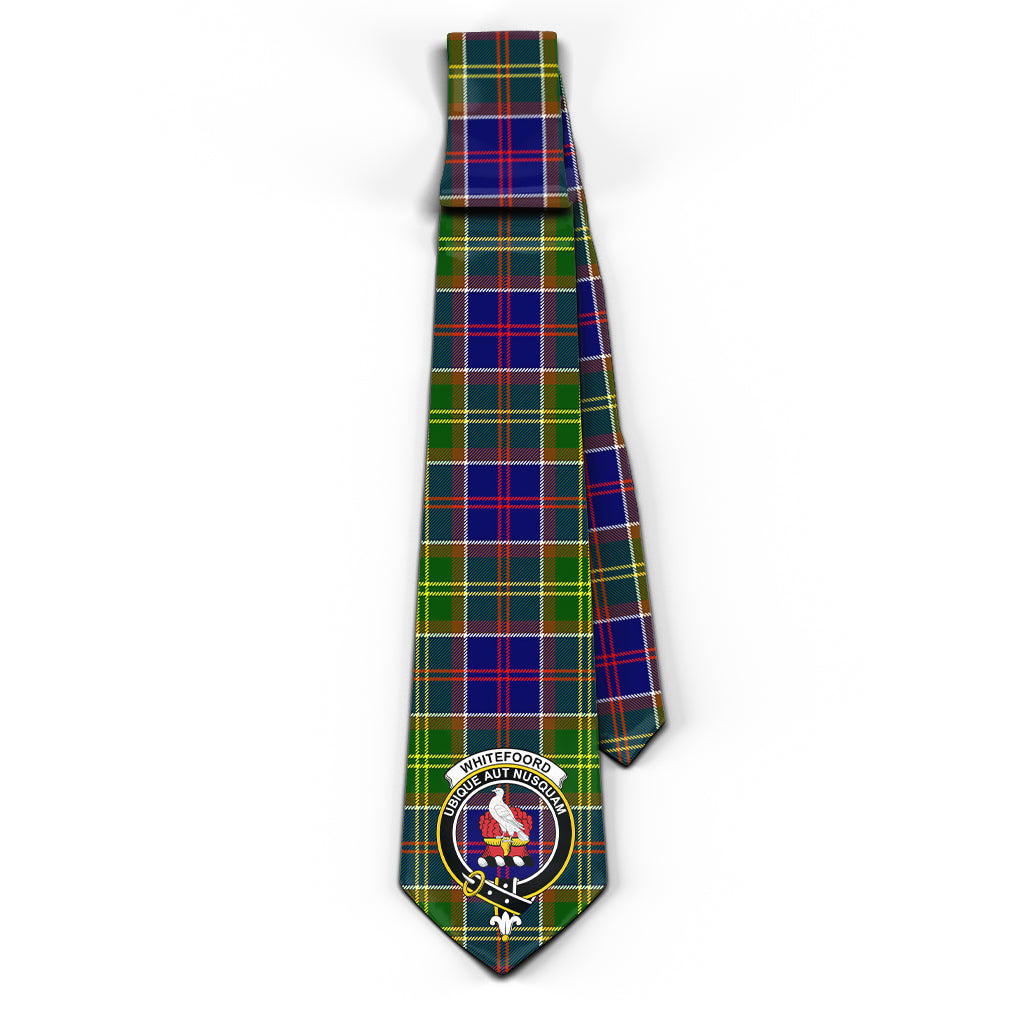 Whitefoord Tartan Classic Necktie with Family Crest - Tartan Vibes Clothing