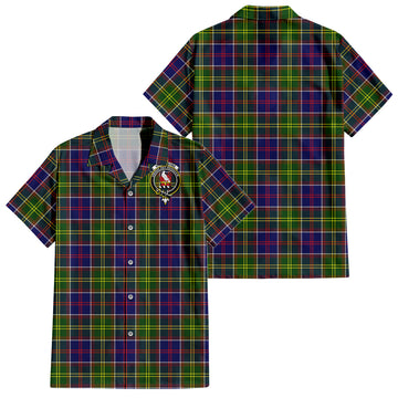 Whitefoord Tartan Short Sleeve Button Down Shirt with Family Crest