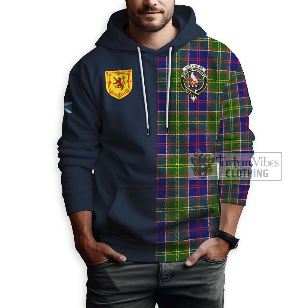 Tartan Vibes Clothing Whitefoord Modern Tartan Hoodie with Scottish Lion Royal Arm Half Style