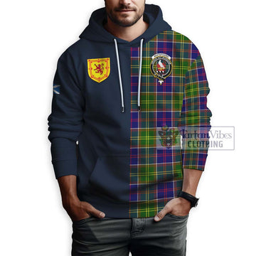 Whitefoord Tartan Hoodie Alba with Scottish Lion Royal Arm Half Style