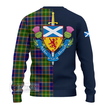 Whitefoord Tartan Ugly Sweater with Scottish Lion Royal Arm Half Style