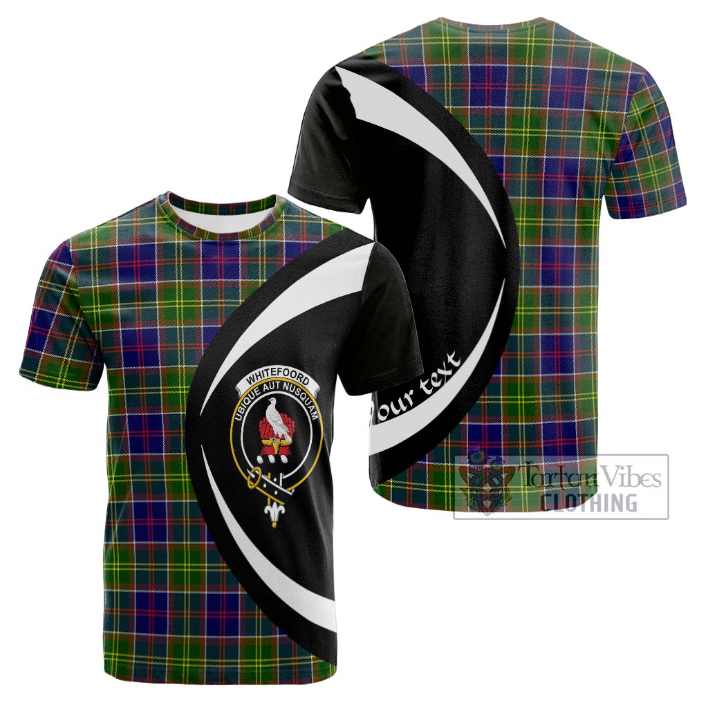 Tartan Vibes Clothing Whitefoord Modern Tartan Cotton T-shirt with Family Crest Circle Style