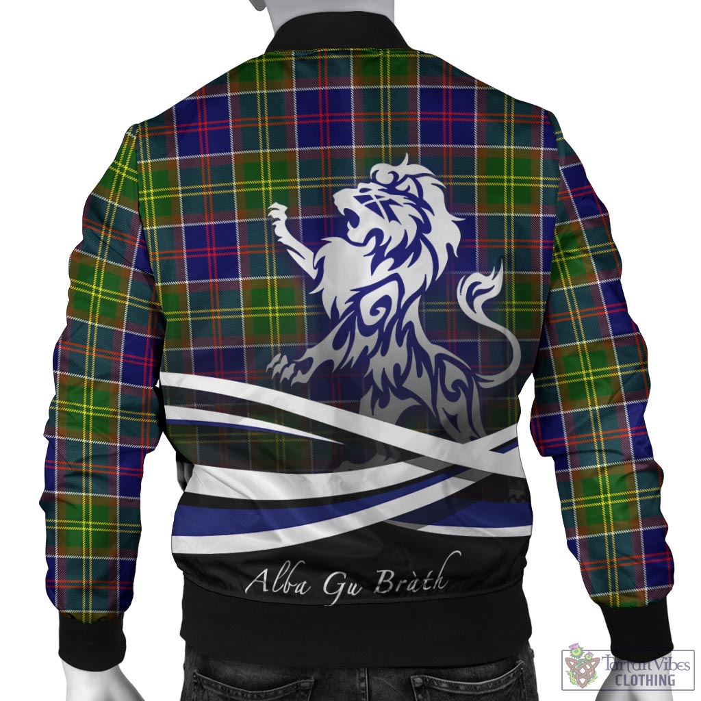 Tartan Vibes Clothing Whitefoord Modern Tartan Bomber Jacket with Alba Gu Brath Regal Lion Emblem