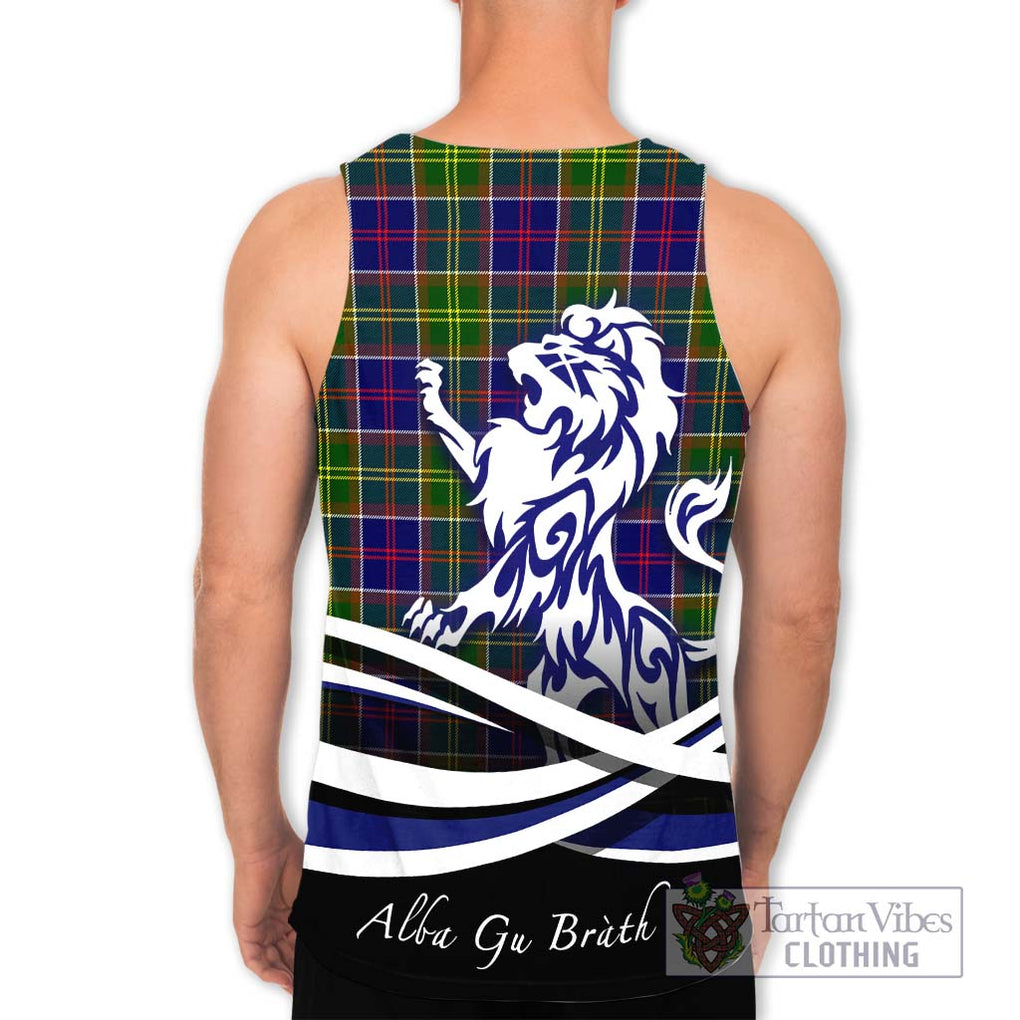 Whitefoord Tartan Men's Tank Top with Alba Gu Brath Regal Lion Emblem - Tartanvibesclothing Shop