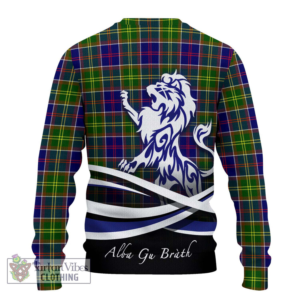 Whitefoord Tartan Knitted Sweater with Alba Gu Brath Regal Lion Emblem - Tartanvibesclothing Shop