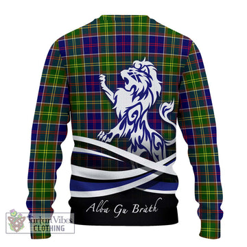 Whitefoord Tartan Ugly Sweater with Alba Gu Brath Regal Lion Emblem