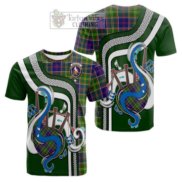 Whitefoord Tartan Cotton T-shirt with Epic Bagpipe Style