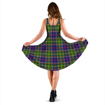 Whitefoord modern Tartan Sleeveless Midi Womens Dress