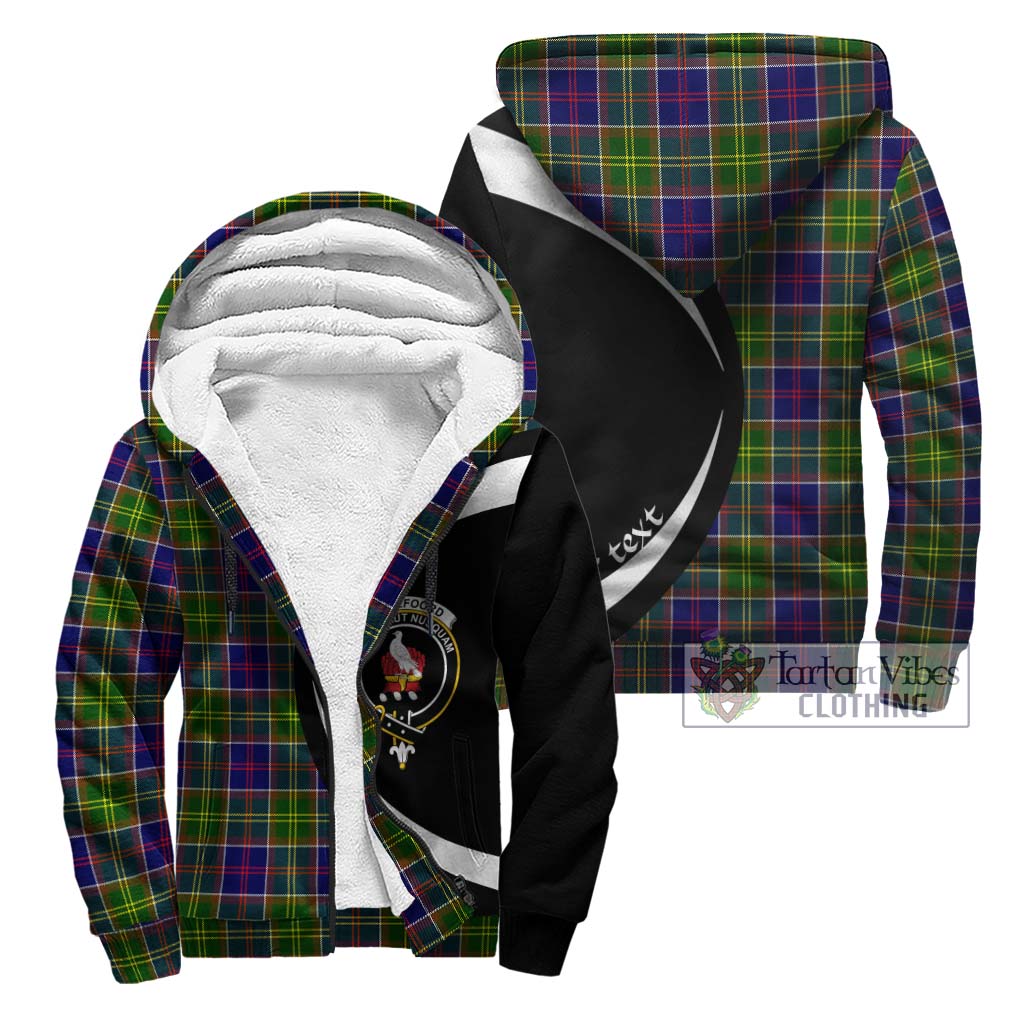 Whitefoord Tartan Sherpa Hoodie with Family Crest Circle Style Unisex - Tartan Vibes Clothing