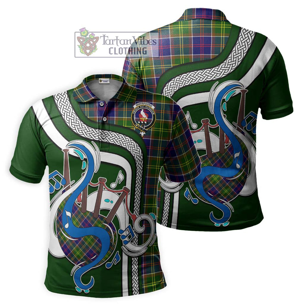 Tartan Vibes Clothing Whitefoord Modern Tartan Polo Shirt with Epic Bagpipe Style