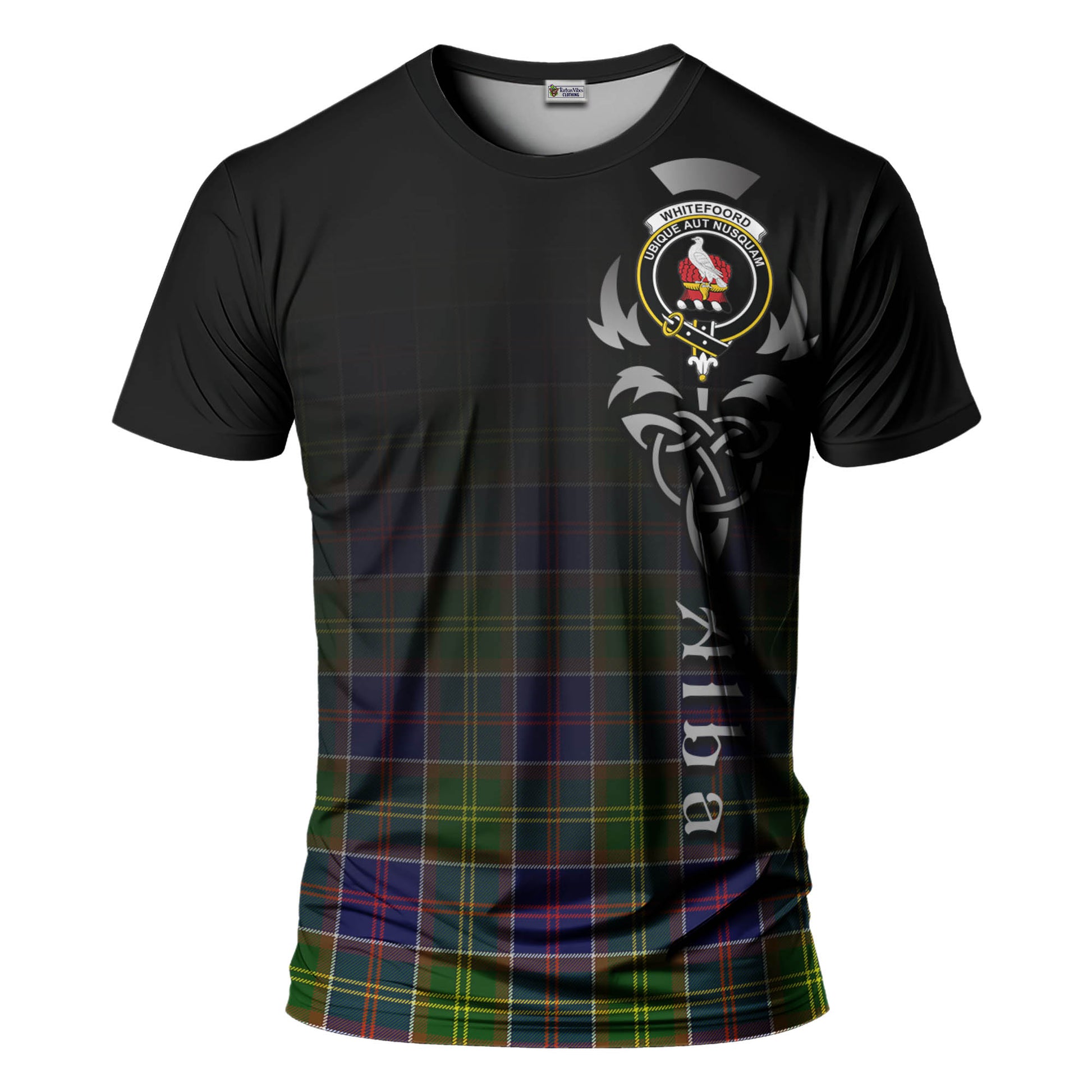 Tartan Vibes Clothing Whitefoord Modern Tartan T-Shirt Featuring Alba Gu Brath Family Crest Celtic Inspired