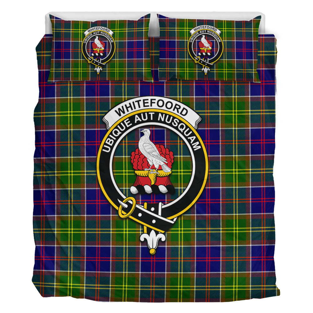 Whitefoord Tartan Bedding Set with Family Crest - Tartan Vibes Clothing