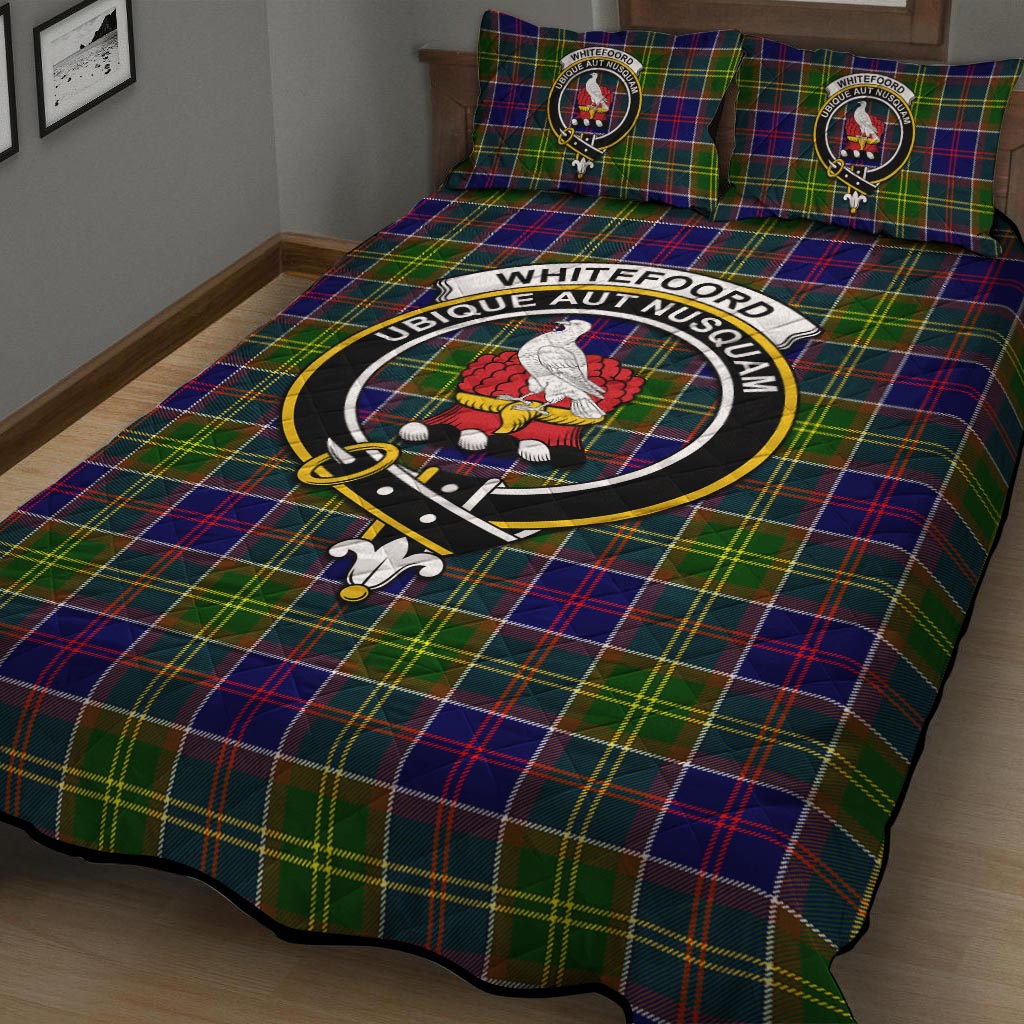 Whitefoord Tartan Quilt Bed Set with Family Crest - Tartan Vibes Clothing