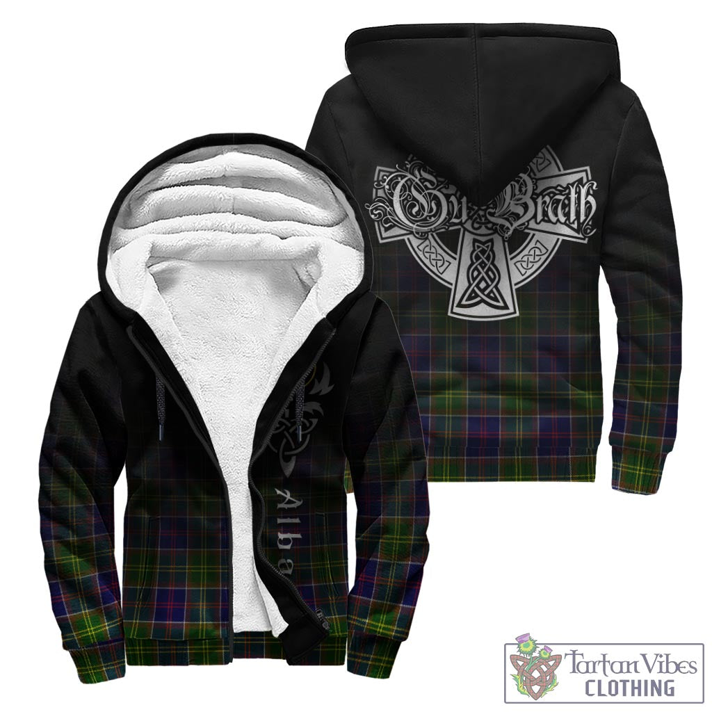 Tartan Vibes Clothing Whitefoord Modern Tartan Sherpa Hoodie Featuring Alba Gu Brath Family Crest Celtic Inspired