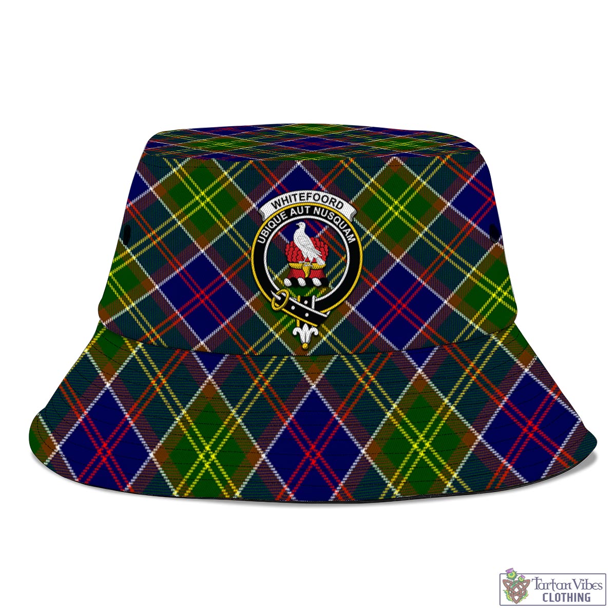 Tartan Vibes Clothing Whitefoord Modern Tartan Bucket Hat with Family Crest