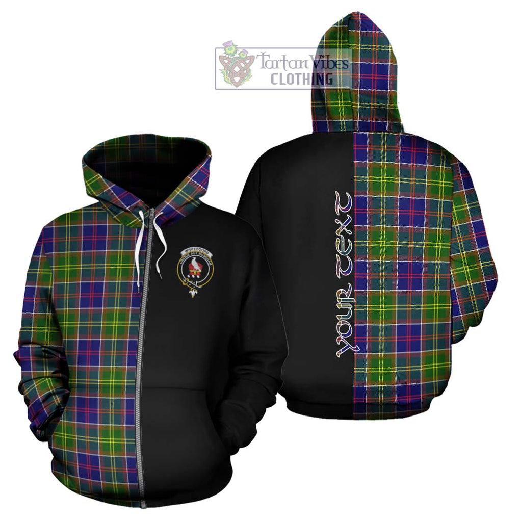 Whitefoord Tartan Hoodie with Family Crest and Half Of Me Style - Tartanvibesclothing Shop