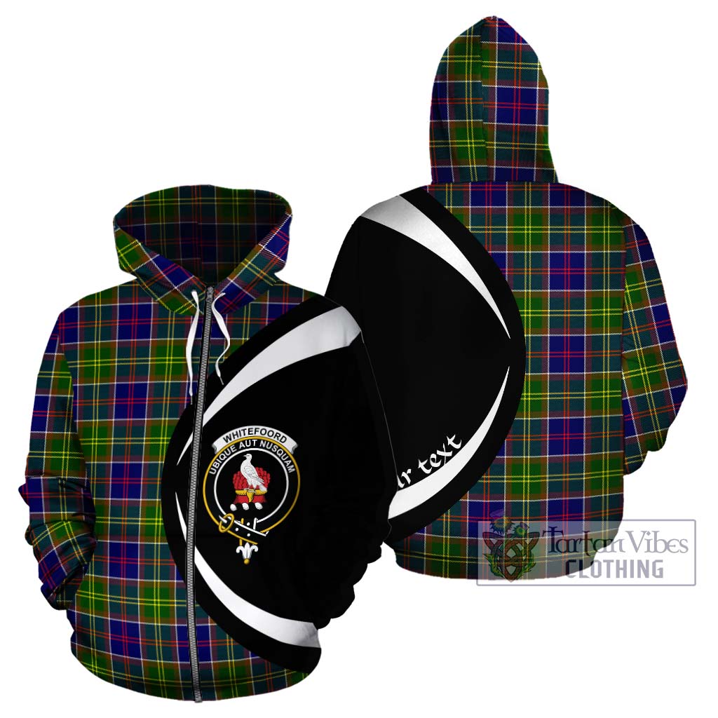 Whitefoord Tartan Hoodie with Family Crest Circle Style - Tartan Vibes Clothing