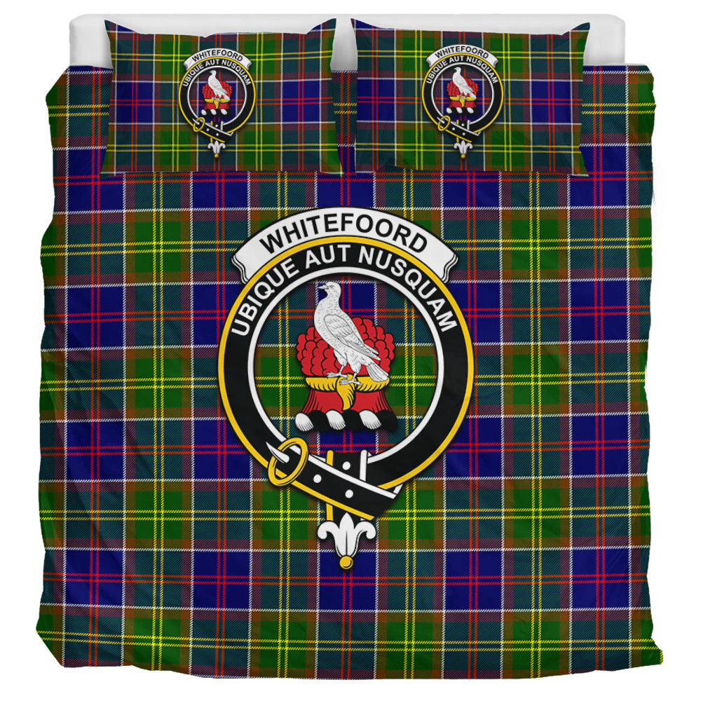 Whitefoord Tartan Bedding Set with Family Crest UK Bedding Set UK Super King 104*94 inch - Tartan Vibes Clothing