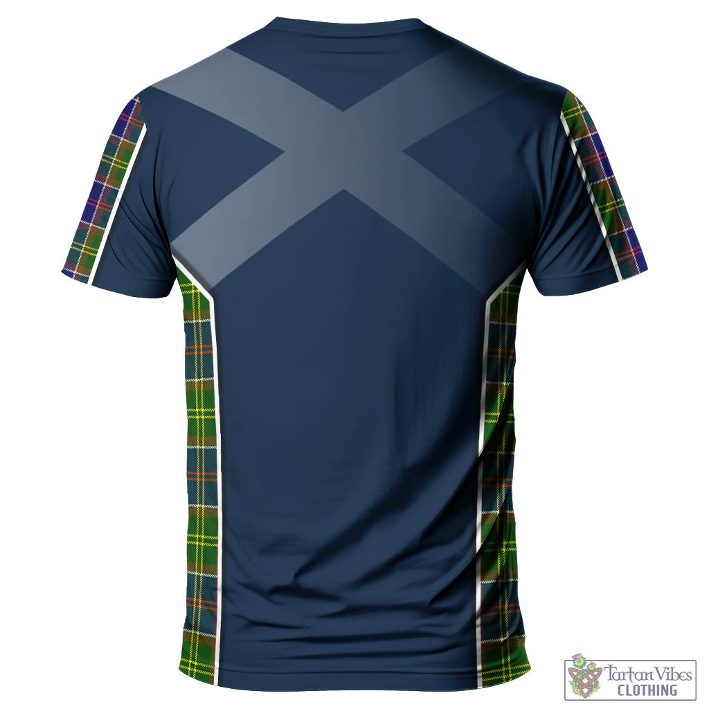 Tartan Vibes Clothing Whitefoord Modern Tartan T-Shirt with Family Crest and Scottish Thistle Vibes Sport Style