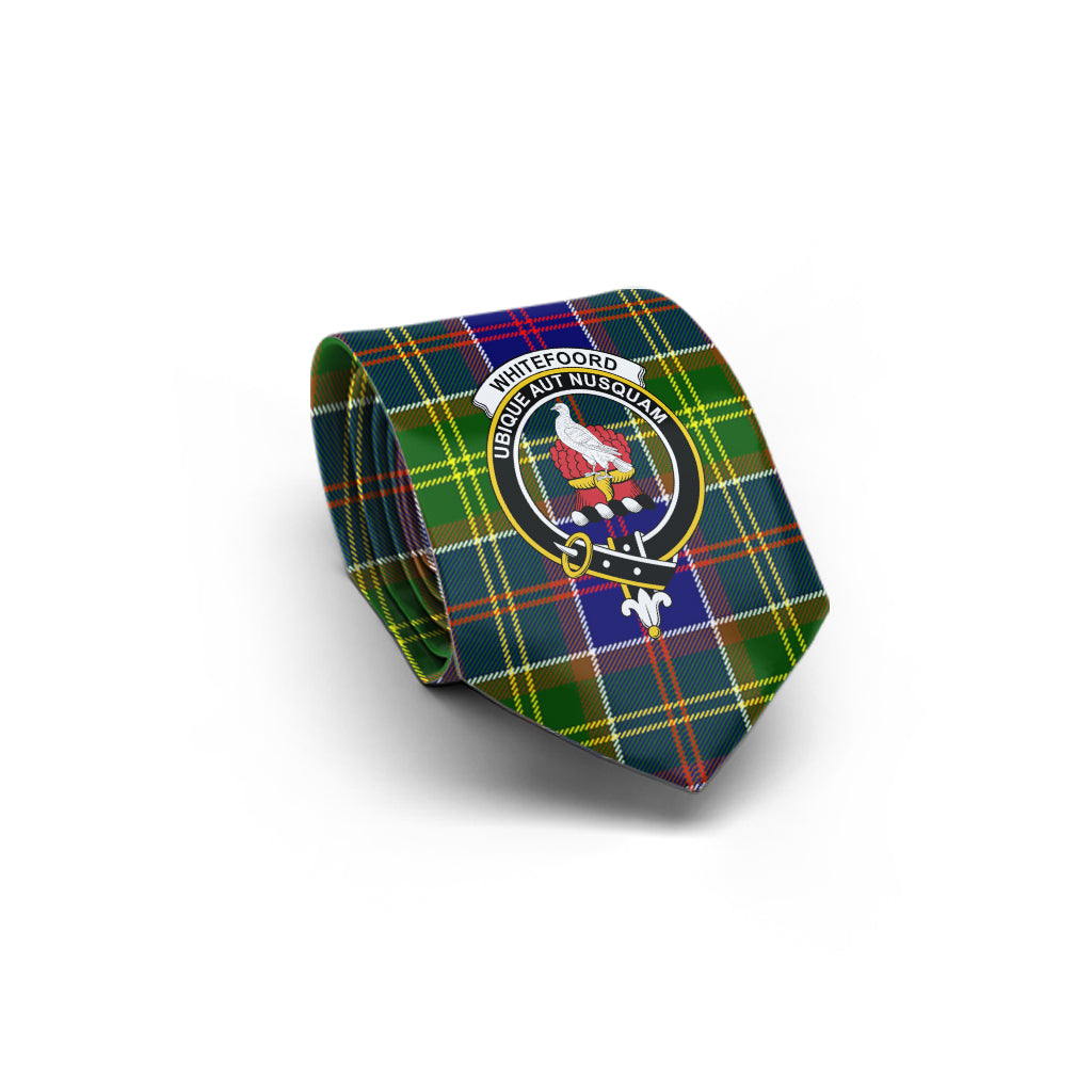 Whitefoord Tartan Classic Necktie with Family Crest - Tartan Vibes Clothing