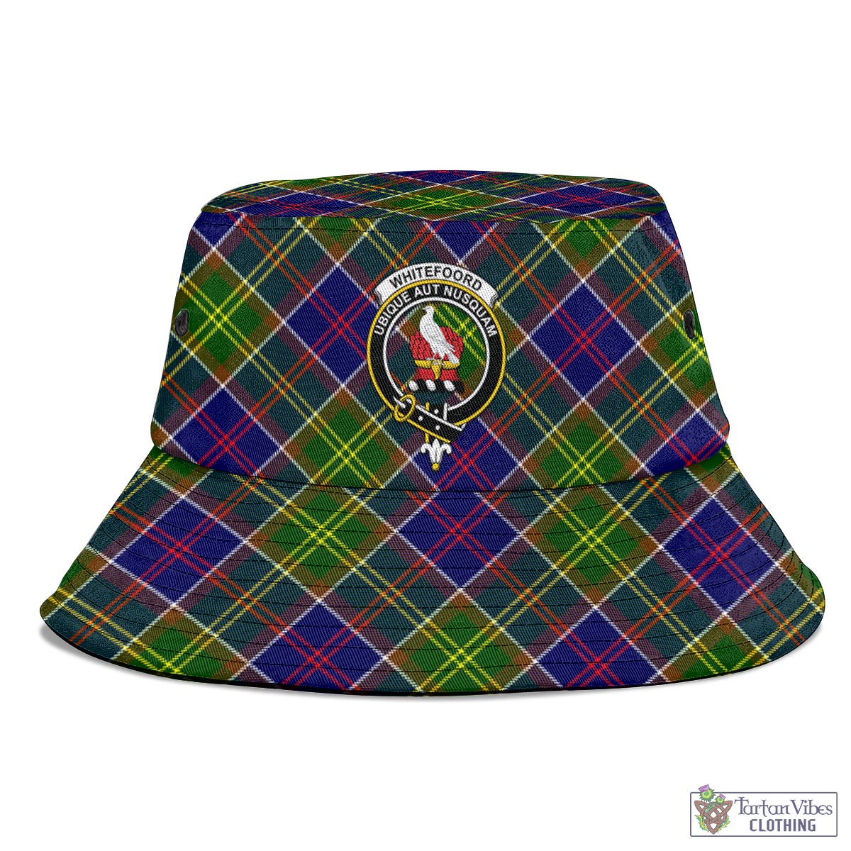 Tartan Vibes Clothing Whitefoord Modern Tartan Bucket Hat with Family Crest