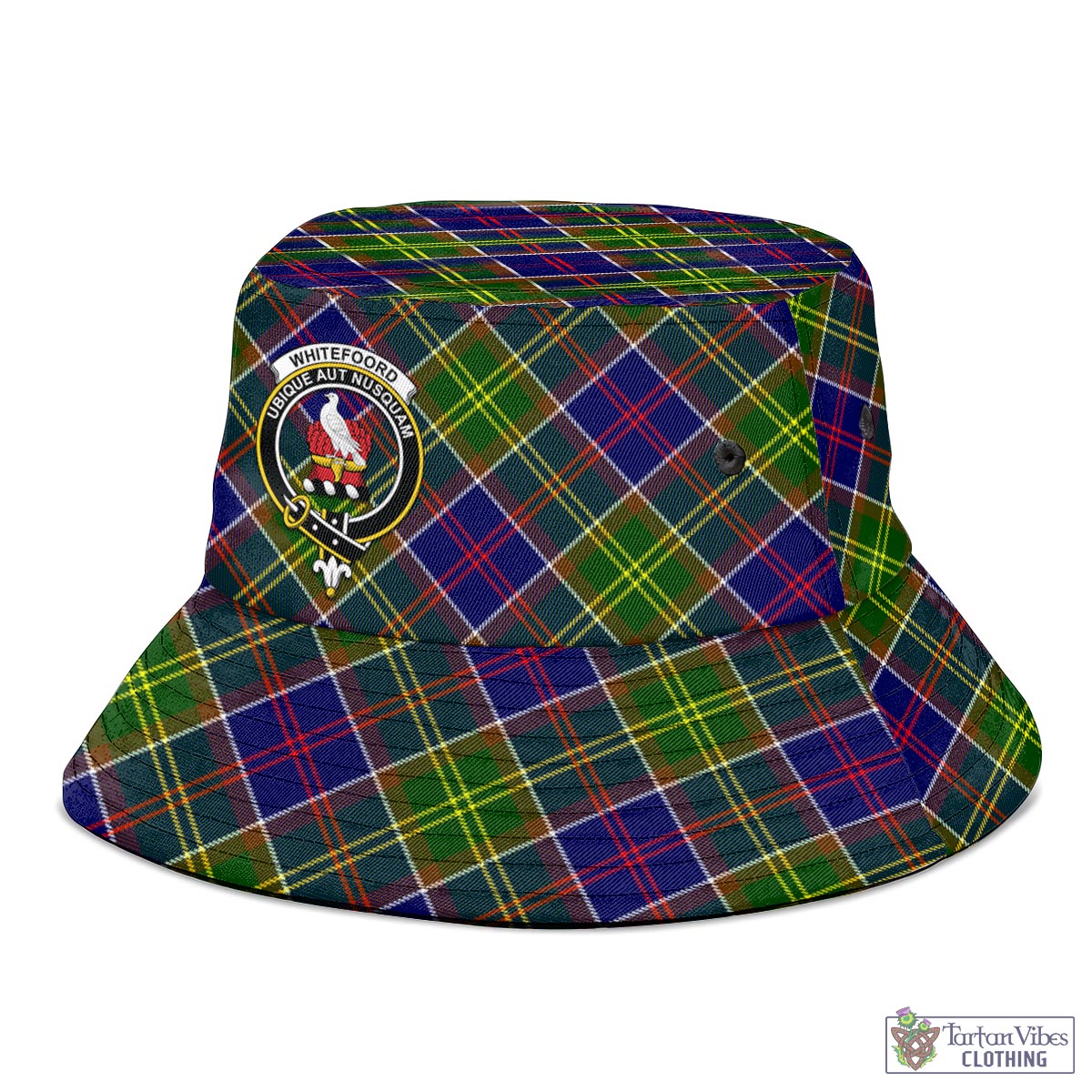 Tartan Vibes Clothing Whitefoord Modern Tartan Bucket Hat with Family Crest